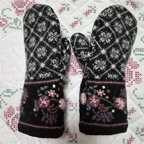 Upcycled Wool Mittens with Luxe Fleece Lining