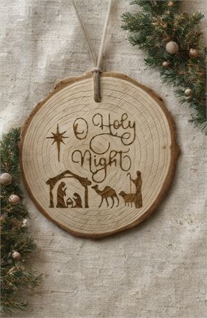 O Holy Night Wood Ornament