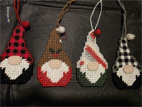 Gnome Christmas Ornaments, Set of 4
